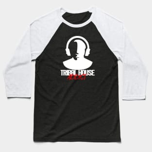 Tribal House Addict - White Baseball T-Shirt